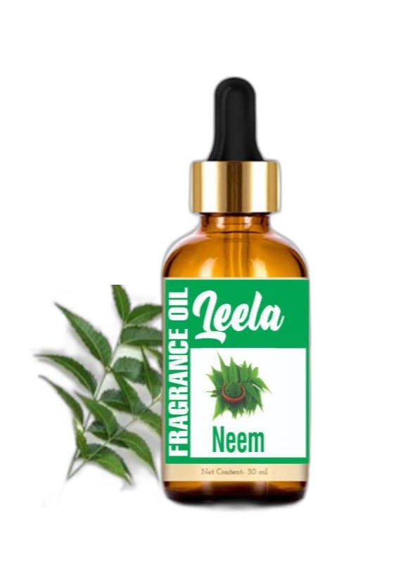 Leela Organic Leela Neem Fragrance Oil - 30ml for Soap Making, Candle Making, Diffuser Aromatherapy, Home Scents, Diffusor (Neem -30ml) 