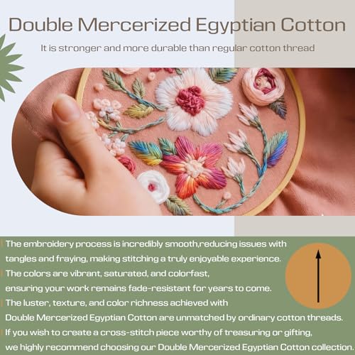 AMOHilos 40 Skeins Variegated Mercerized Egyptian Cotton Rainbow Color for Embroidery Floss Cross Stitch Threads Friendship Bracelets Floss Craft Floss (40 Colors Set) - Image 3