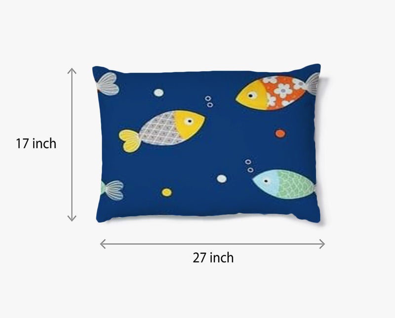 Filymore Cute Fish Pillow Covers Set of 2 Covers for Kids' Room, Girls, Boys | Tc 240 Microfiber Soft & Skin Friendly Pillow Cases | Size (17 x 27 inch (Blue and Yellow). - Image 3