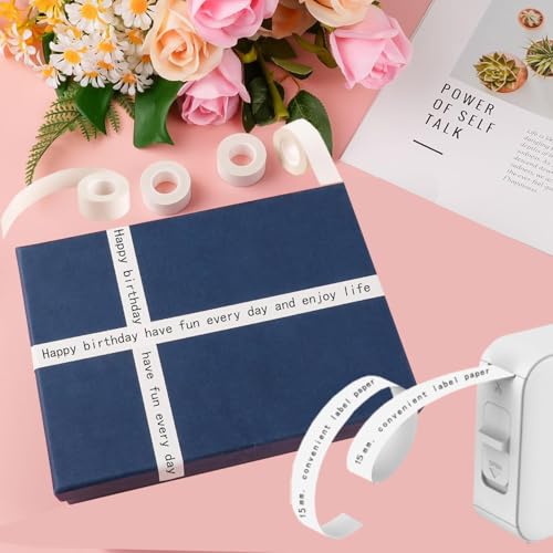 Xioyidun Label Tape Continuous Waterproof Label Tape Thermal Sticker Labels 0.59in X 13.12Ft(15mmX4m) Suitable for Most Label Maker for Home, Office, School, Barcode, Name, Date, Price etc(White, 2Rolls) - Image 5