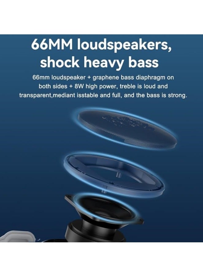 Q Pro Portable Bluetooth Speaker with LED Lights, Waterproof Wireless Stereo Sound, Mini Outdoor Bluetooth Speaker for Travel, Home Audio, FM Radio, USB & AUX Input, Loud Bass, Lightweight Party Speaker, Small Wireless Speaker for Music, High-Quality Portable Speaker with Subwoofer - Black - Image 4