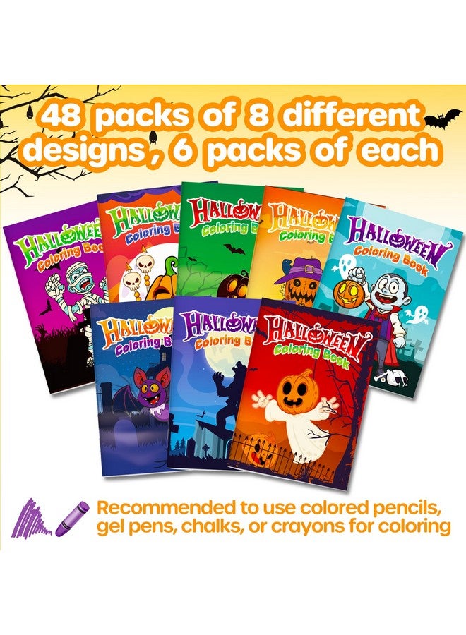 D-FantiX Halloween Coloring Books Bulk for Kids Ages 3-8, 48 Pack Mini Coloring Books Party Favors, Trick or Treat Goodie Bag Stuffer Fillers Gifts Fun Activity Decorations Supplies - Image 3