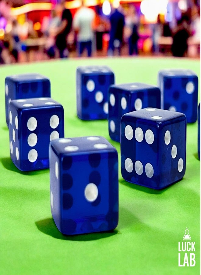 Luck Lab 10 Piece 19 mm Dice Pack - Acrylic and Translucent D6 Dice, Square w/Rounded Edge for Casino, Craps, RPG MTG DND Dice Table Games and Board Games (Blue) - Image 5