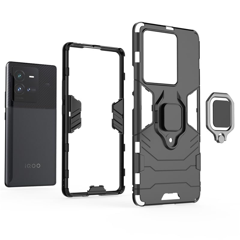 SPAZY CASE® iQOO Z9 5G Back Cover | Dual Layer Armor Defender Full Body Protective + PC Hybrid Kickstand Back Cover for iQOO Z9 5G - Image 2