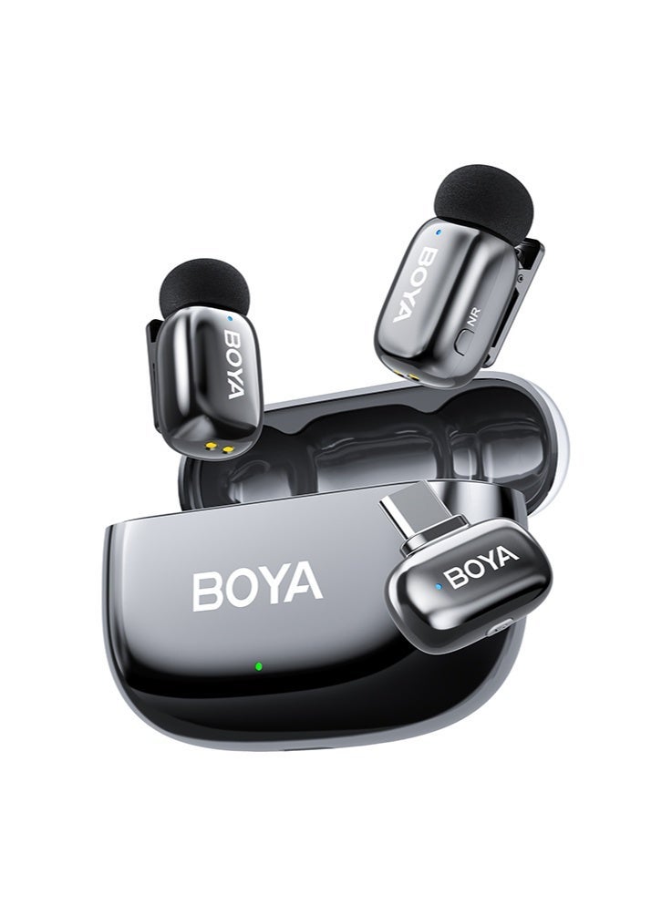 BOYA (New Arrivals)BOYA mini 2-02 Wireless Lavalier Microphone Original AI Noise Cancelling Mic Super mini Mic for Vlogging iPhone Android PC（Lunar Silver） - Image 1