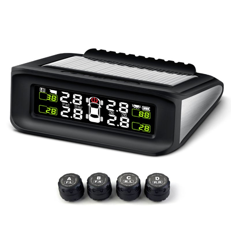 Tire Pressure Monitoring System: Black External Sensor - Real-Time Monitoring Alarm System High-Performance Chip Dual Power Supplies for Sedans SUVs Off-Road Vehicles Commercial Vans All Drivers - Image 1