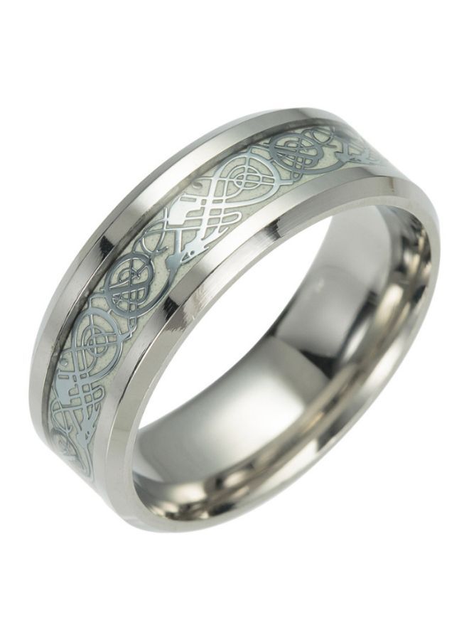 NIBEMINENT Titanium Steel Dragon Textured Fluorescent Ring - Image 1