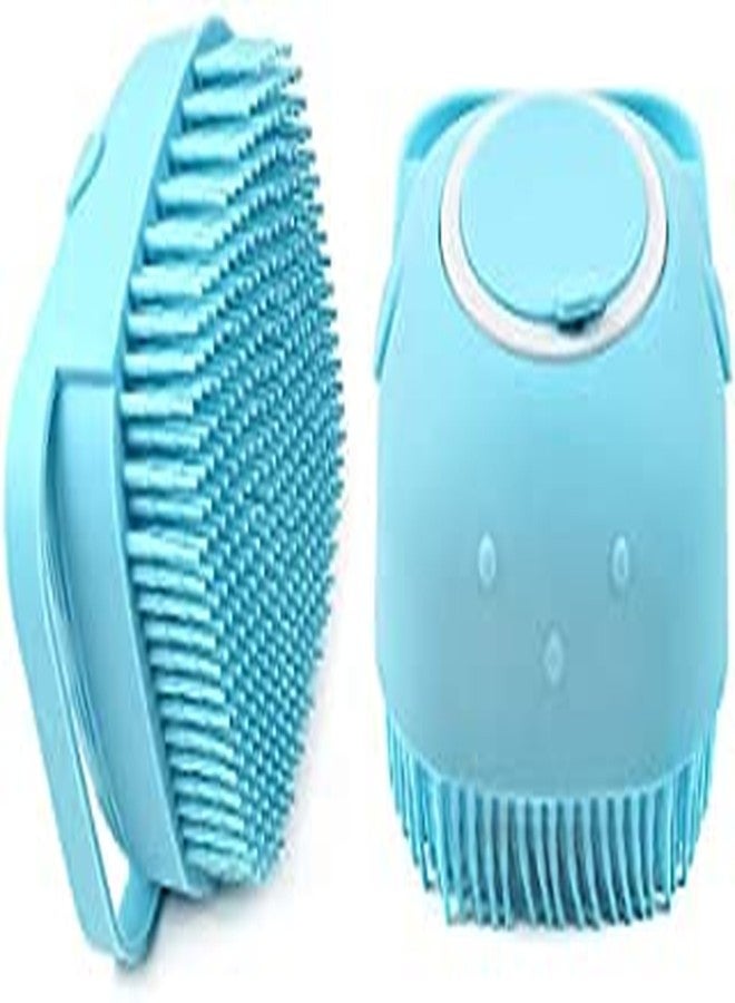GION Silicone Body Scrubbers Brush || Body Brush Bath with Shampoo Dispenser || Skin Massage Brush || Soft Cleaning Bath Body Brush - Image 1