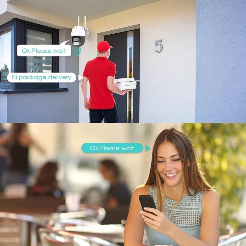 TP PLUS كاميرا أمان منزلية ذكية بدقة 3MP Full HD مع رؤية 360° وكاميرا مصباح بزاوية دوران ودردشة ودعم بطاقة SD سعة 128GB (غير مدرجة) مثالية لكاميرا ضوء (PTZ عالية) - Image 5