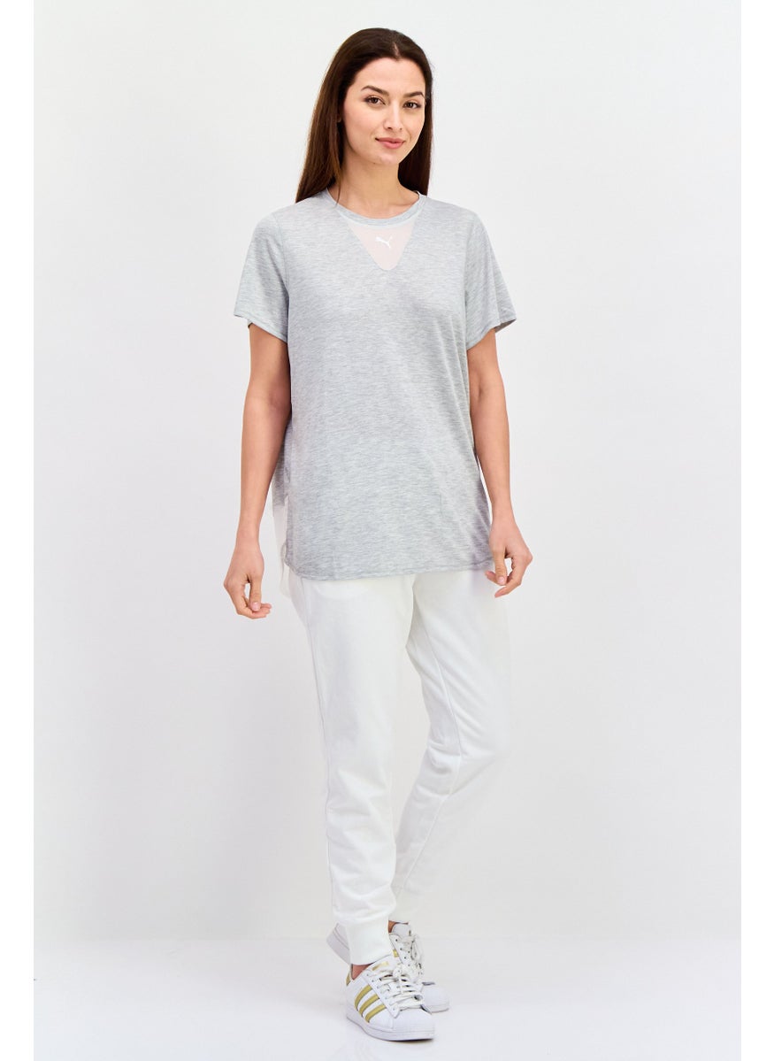 PUMA Women Sportswear Fit Short Sleeves Training T-Shirt, Grey Heather  - Image 4