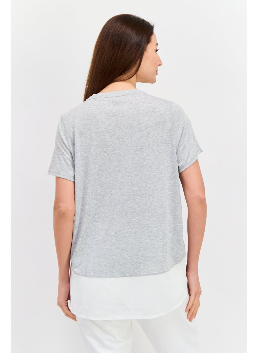 PUMA Women Sportswear Fit Short Sleeves Training T-Shirt, Grey Heather  - Image 3