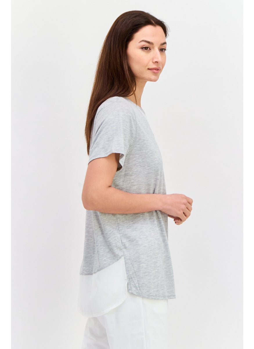 PUMA Women Sportswear Fit Short Sleeves Training T-Shirt, Grey Heather  - Image 2