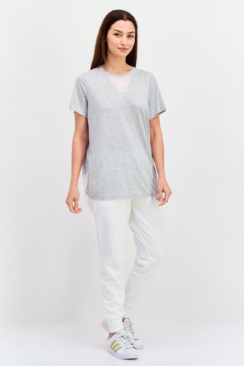 PUMA Women Sportswear Fit Short Sleeves Training T-Shirt, Grey Heather - Image 4