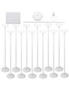 Generic Balloon Stand Kit, Table Balloon Holders Base Support Holder Balloon Stick Floor Stand Table Reusable Balloon Holder Fastener for Decorations 12 Sets  - Image 1