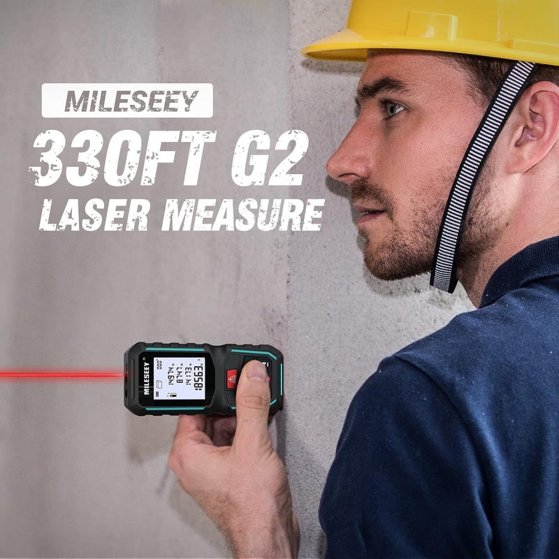 MiLESEEY G2 Laser Measurement Tool 330FT FtinMFtin with Angle Sensor Laser Measuring Tool with Pocket Clip Distance Area Volume Measure and Pythagoras 116 in Accuracy - Image 3