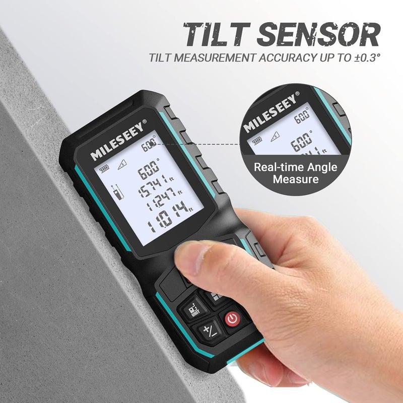 MiLESEEY G2 Laser Measurement Tool 330FT FtinMFtin with Angle Sensor Laser Measuring Tool with Pocket Clip Distance Area Volume Measure and Pythagoras 116 in Accuracy - Image 2