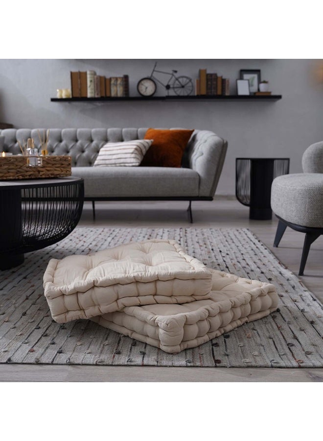 Pan Home وسادة أرضية أساسية رائعة |50x50x10 سم | مقعد مريح، لون سريع - Image 3