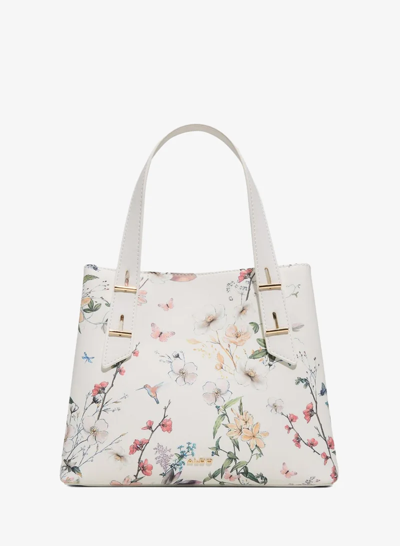 Aldo Womens Floral Top Zipper Satchel Bag