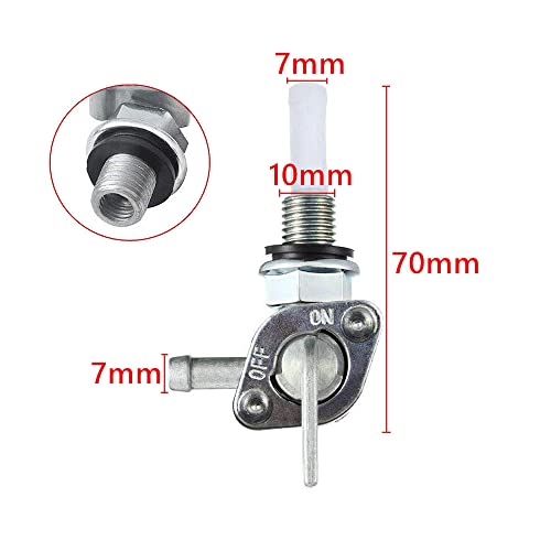 Earlyred Petcock Fuel Shutoff Valve 50cc 70cc 110cc 125cc for Generator Go kart Cart Moped Mini Dirt Bike Chinese Tao Tao Small ATV Engine Parts Accessory Gas Tank Petcock Switch Fuel Valve M10 X 1.25 - Image 4