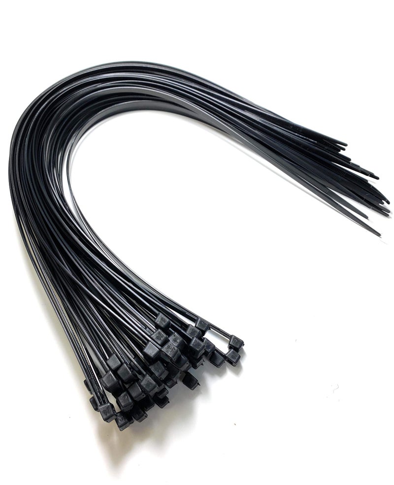 tr Black Plastic Cable Ties Long and Wide Exa Large Zip Ties wrap Exa heavy duty ties 12.0mmx1000mm, 50 Pieces - Image 1