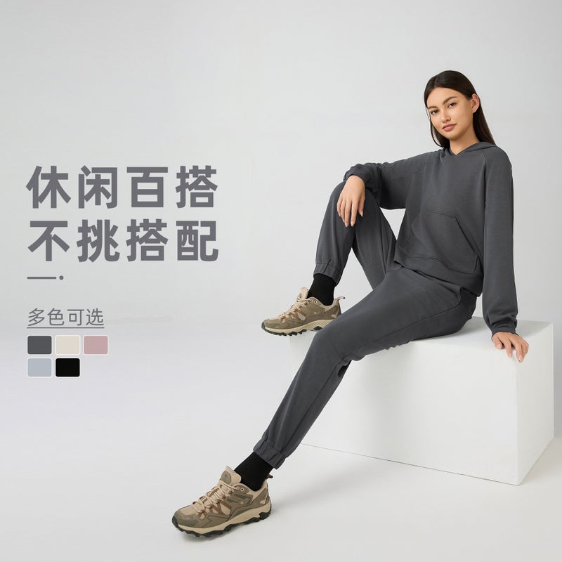 Autumn Winter Drawstring Jogging Pants Women Casual Slim White protein - Image 5