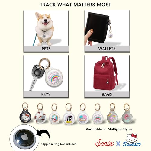 Sonix x Sanrio Cases for Apple AirTags with Keychain - Hello Kitty & Friends Sticker Party (Cinnamoroll, Pochacco, Badtz-Maru, and Little Twin Stars) 4-Pack - Image 5