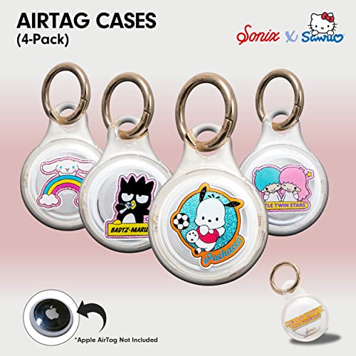 Sonix x Sanrio Cases for Apple AirTags with Keychain - Hello Kitty & Friends Sticker Party (Cinnamoroll, Pochacco, Badtz-Maru, and Little Twin Stars) 4-Pack - Image 2