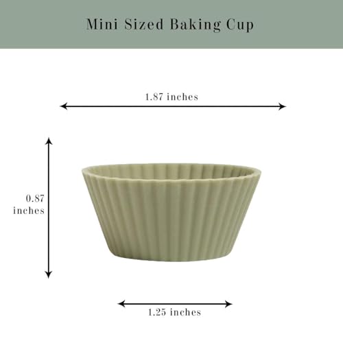 The Silicone Kitchen Reusable Mini Silicone Baking Cup, Non-Toxic, BPA Free, Dishwasher Safe, Mini, 24 Pack, White Blue Green - Image 5