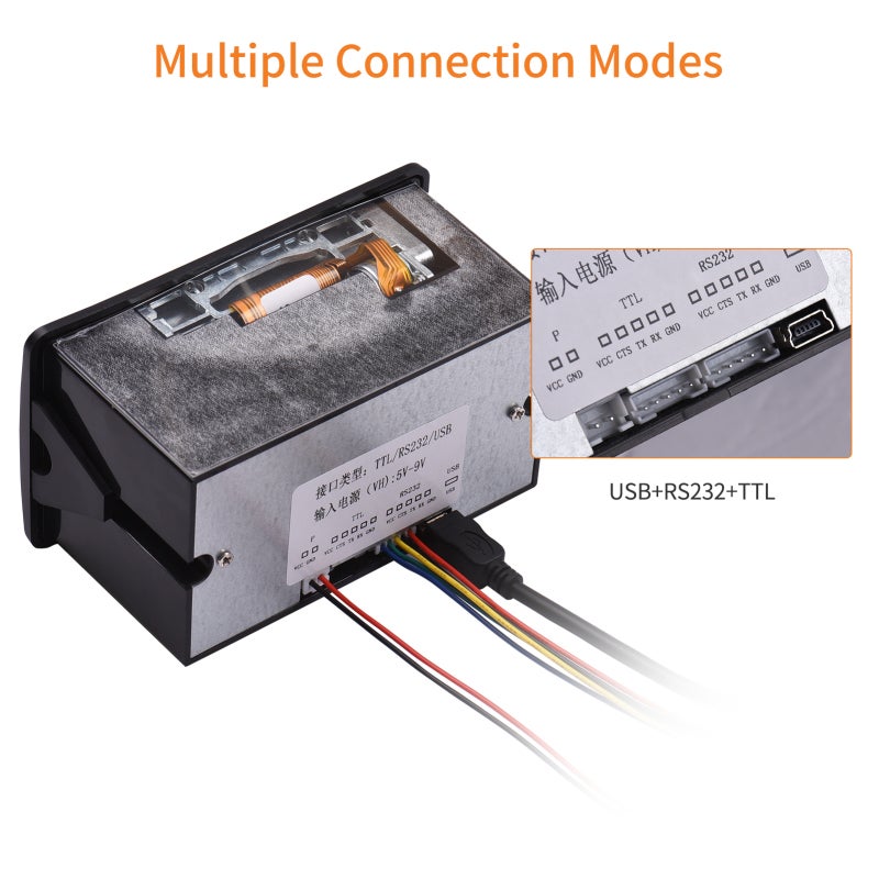Thermal Receipt Printer: 58mm Black Embedded Thermal Printer - High 60mm/s Print Speed Ink-Free Direct Thermal Printing for Supermarkets Restaurants Self-Service Terminals - Image 2