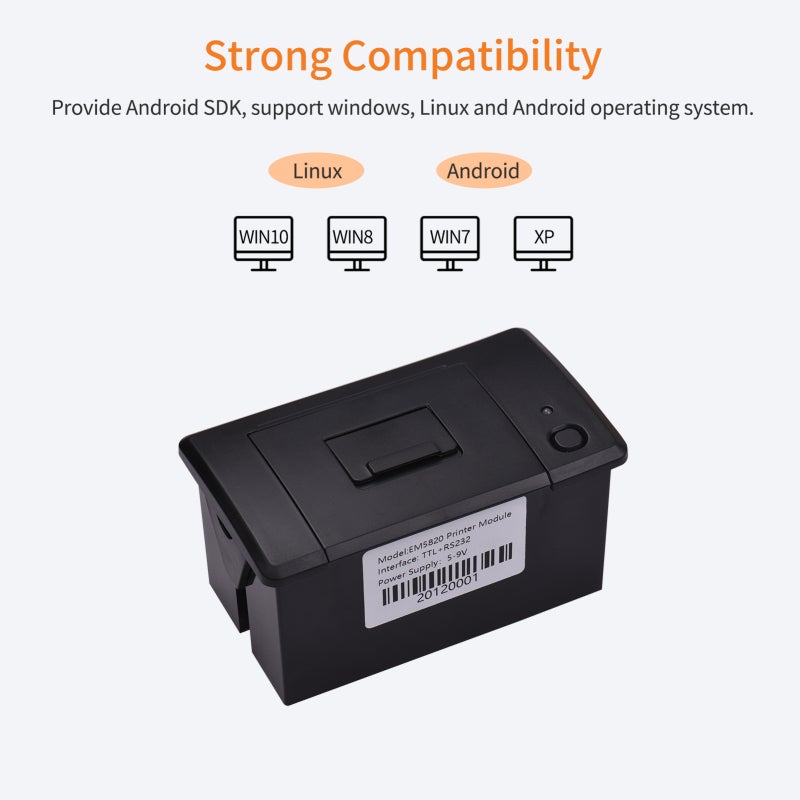 Thermal Receipt Printer: 58mm Black Embedded Thermal Printer - High 60mm/s Print Speed Ink-Free Direct Thermal Printing for Supermarkets Restaurants Self-Service Terminals - Image 4