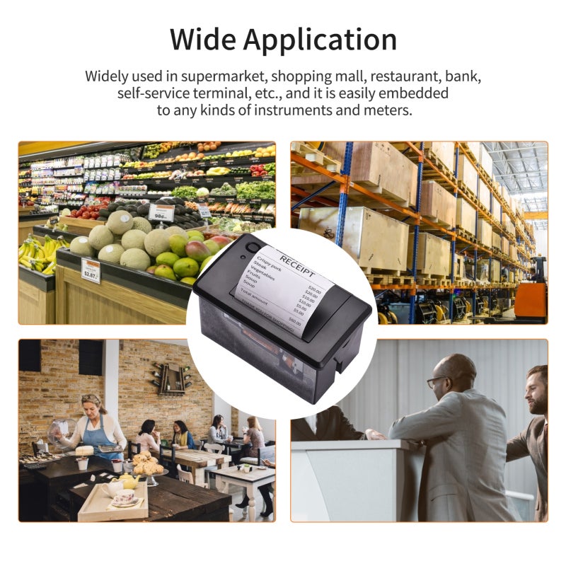 Thermal Receipt Printer: 58mm Black Embedded Thermal Printer - High 60mm/s Print Speed Ink-Free Direct Thermal Printing for Supermarkets Restaurants Self-Service Terminals - Image 5