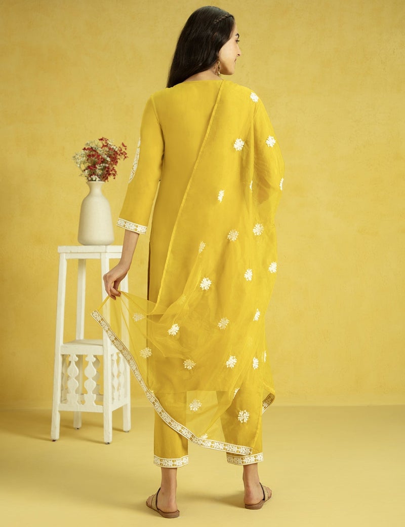 كاري طقم كورتا تشيكانكاري لتناسب نسائي مع ™أورجانزا دوباتا - Image 2