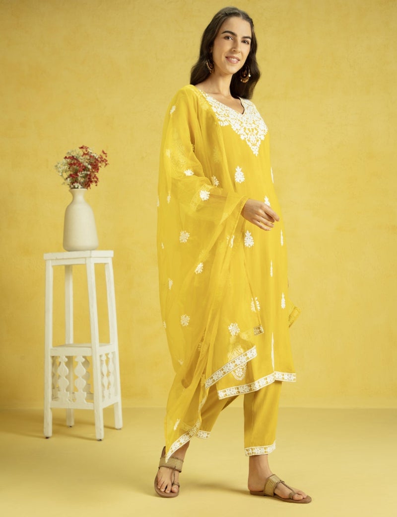 كاري طقم كورتا تشيكانكاري لتناسب نسائي مع ™أورجانزا دوباتا - Image 5