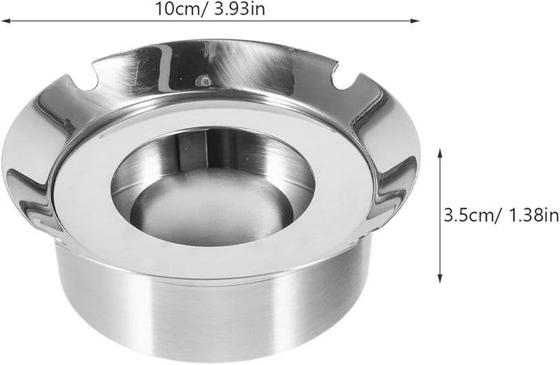 Nordic Minimalist Stainless Steel Smokeless Ashtray Portable Ash Holder for Home Office - Image 3