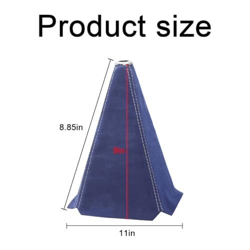 BESULEN Car Shift Boot Cover Leather Shift Knob Dust Cover ManualAuto Shifter Boot Sleeve Replacement Handbrake Gaiter Boot Dust Cover Car Interior Accessories Dark BlueWhite - Image 3