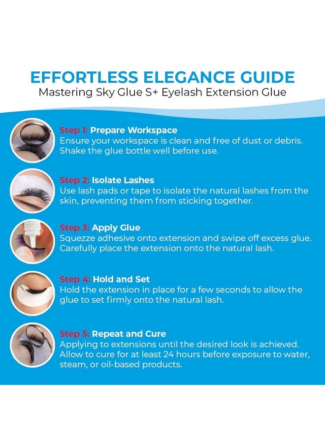 Existing Beauty - Sky Glue S+ Eyelash Extension Glue - Extra Strong Lash Extensions Adhesive Bond With 6-7 Weeks Retention And 1-2 Sec Dry Time, Long Lasting Semi Permanent Black Glue - 5 Ml - Image 1