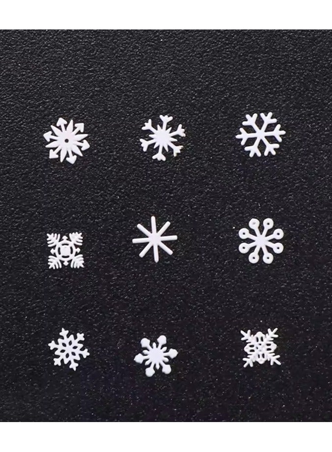 Goolsky 1 Bottle/100pcs Nail Art Decorations for 2022 New Year Winter White Snowflakes - Image 5