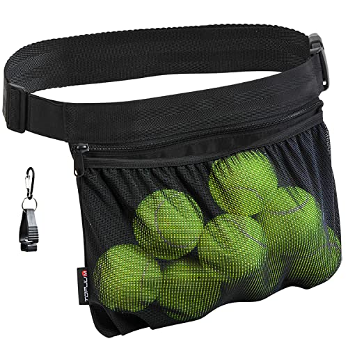TOPJUM Tennis Ball Holder, Pickleball Holder Bag for Women, Men & Teens, Ball Pouch, Mesh Waist Hip Bag Carrier, Easy Holding 6-8 Pickle Balls or Tennis, Versatile Accessories & Gifts - Image 1