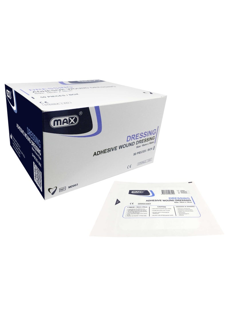 Max Max Wound Adhesive Dressing 10X10cm 50pcs 