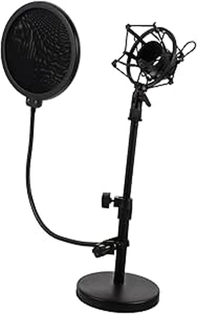 Adjustable Microphone Stand With Heavy Base For Podcast Streaming Home Studio - Image 1