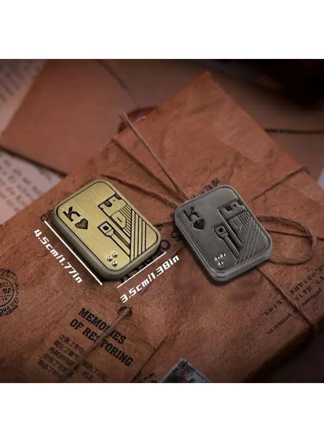 Silvery K Sliding Cover Push Card Fingertip Gyroscope Durable Office Desk Toy Christmas Gift - Image 3