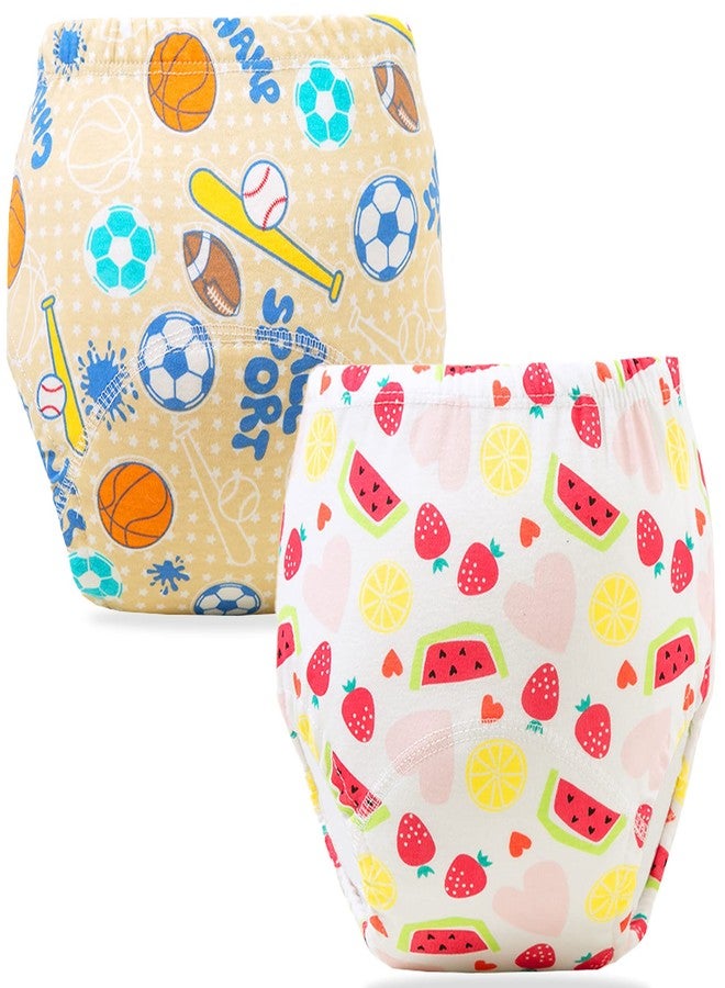 Bembika Baby Training Pant Soft Cotton Reusable Potty Training Pants For Kids Leak-Resistant, Padded Underwear For Babies To Support Diaper Free Transition (M Size For 12-18 Months Pack Of 2) - Image 1