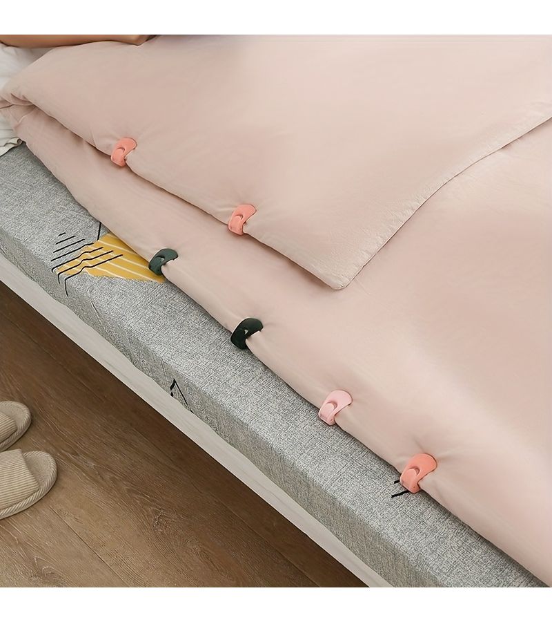 6pcs Pink Sheet And Comforter Fasteners Shell Clips To Prevent Bed Slipping Strong No Trace Grip Suitable For Thick Mattresses For Home Or Hotel Bedding - Image 4