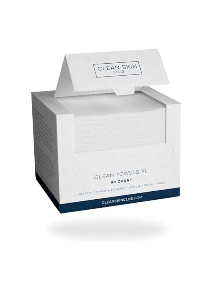 مناديل الوجه الفاخرة من - XL، 100٪ نباتية ومعتمدة من قبل USDA، تنظيف فعّال ولطيف، 50 منديلاً، عبوة واحدة - Image 1
