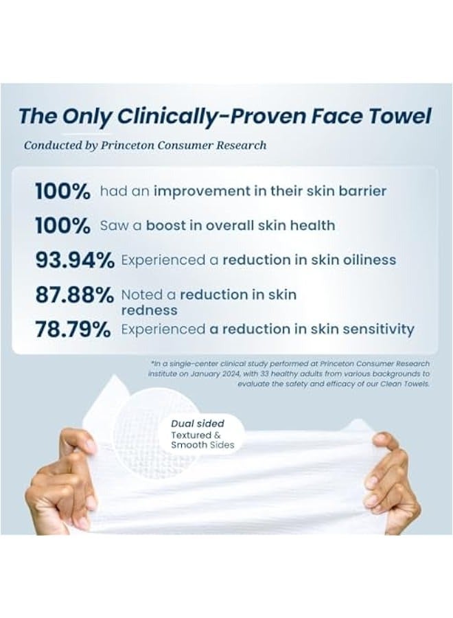 Generic Biobased Face Towel XL - 50 Ct, Ultra Soft, Disposable Makeup Remover Wipes  - Image 3