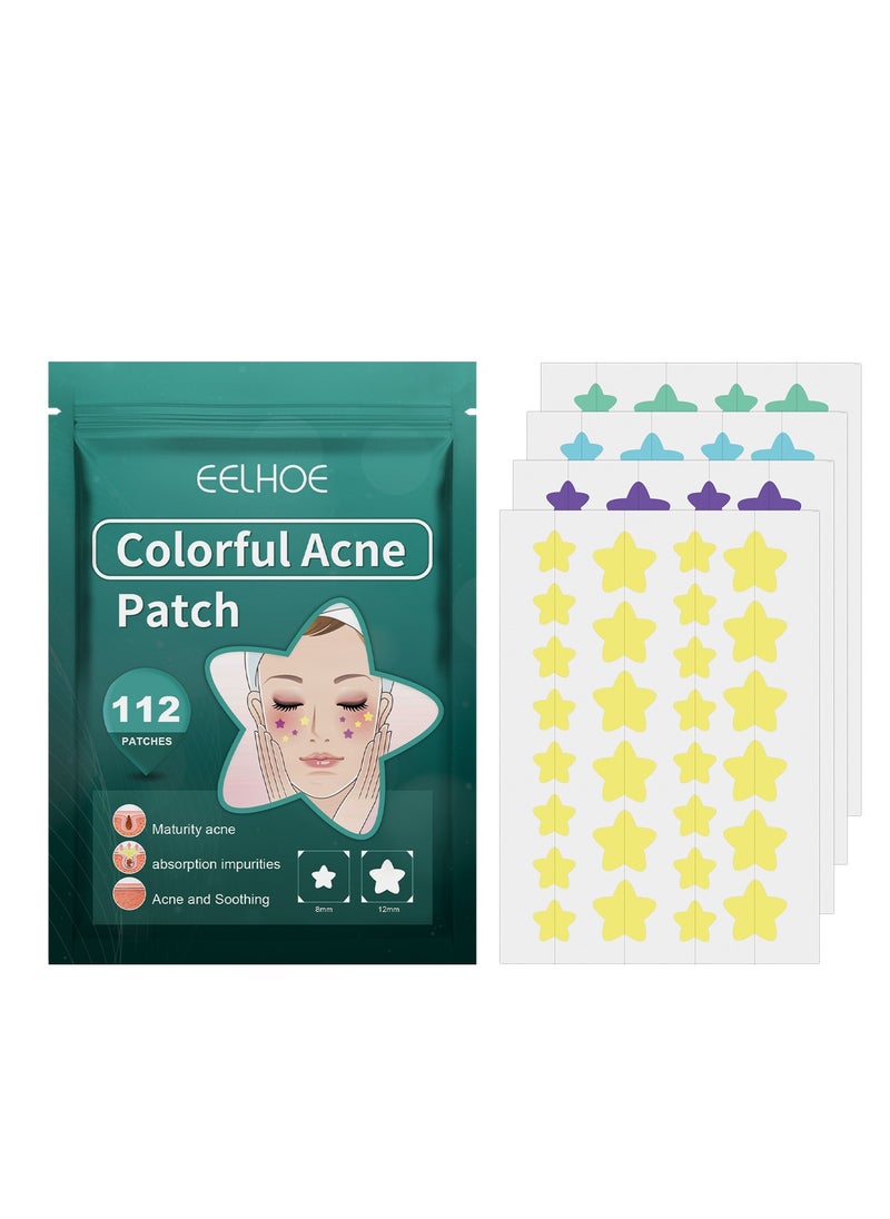 EELHOE Acne  Pimple Patch 112 Patches Star Shaped Repair Acne Fade Spots Acne Prints Cover Acne Repair Patch  Repairs Acne And Reduces Scarring Fades Dark Spots And Acne Marks Safe And Gentle On Skin  - Image 1