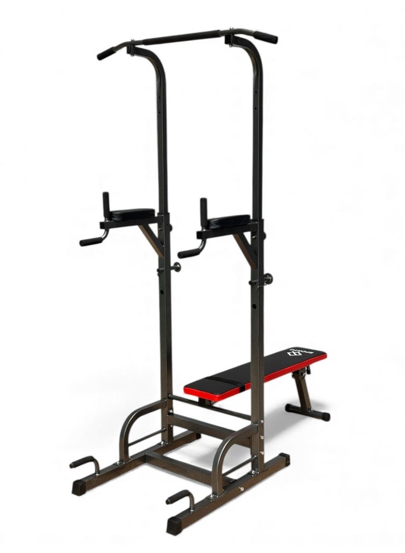 SportQ Power Tower Parallel Bar & Dumbbell Bench for Home Pull-Ups by Sport Q®️, Single Parallel Bars for Weightlifting, Fitness Equipment, Home Gym, Pull-Up Bars, Push-Up Bars, Full Body Workout - Image 1