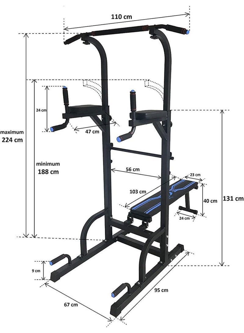 SportQ Power Tower Parallel Bar & Dumbbell Bench for Home Pull-Ups by Sport Q®️, Single Parallel Bars for Weightlifting, Fitness Equipment, Home Gym, Pull-Up Bars, Push-Up Bars, Full Body Workout - Image 4