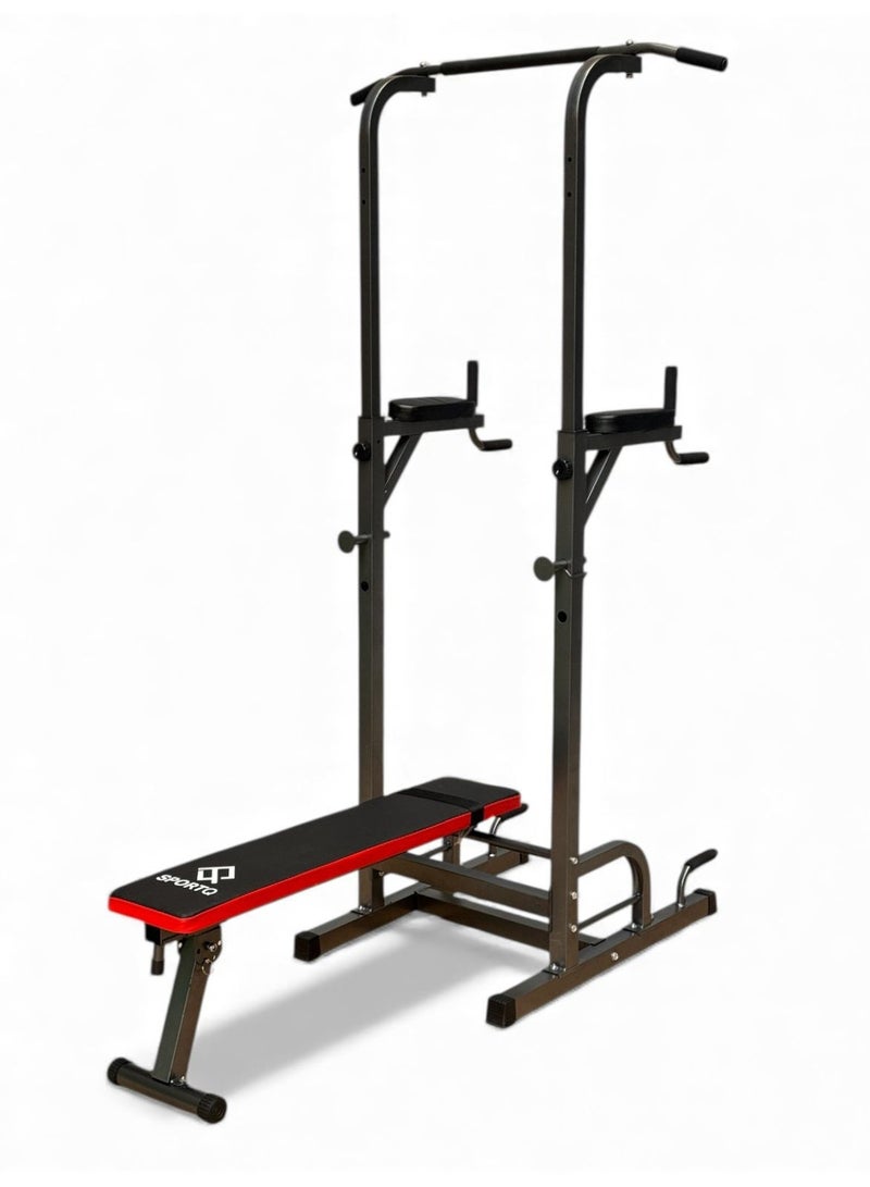 SportQ Power Tower Parallel Bar & Dumbbell Bench for Home Pull-Ups by Sport Q®️, Single Parallel Bars for Weightlifting, Fitness Equipment, Home Gym, Pull-Up Bars, Push-Up Bars, Full Body Workout - Image 2