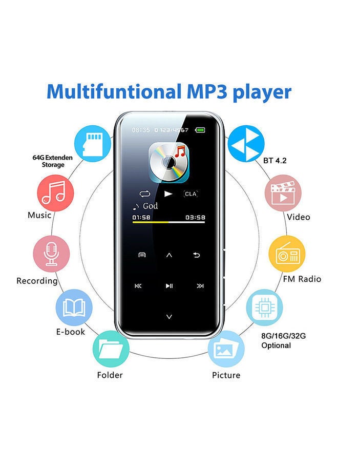 NIBEMINENT M22 BT MP3 Music Video Lossless HiFi Sound Player V9257-16G_P Black - Image 4